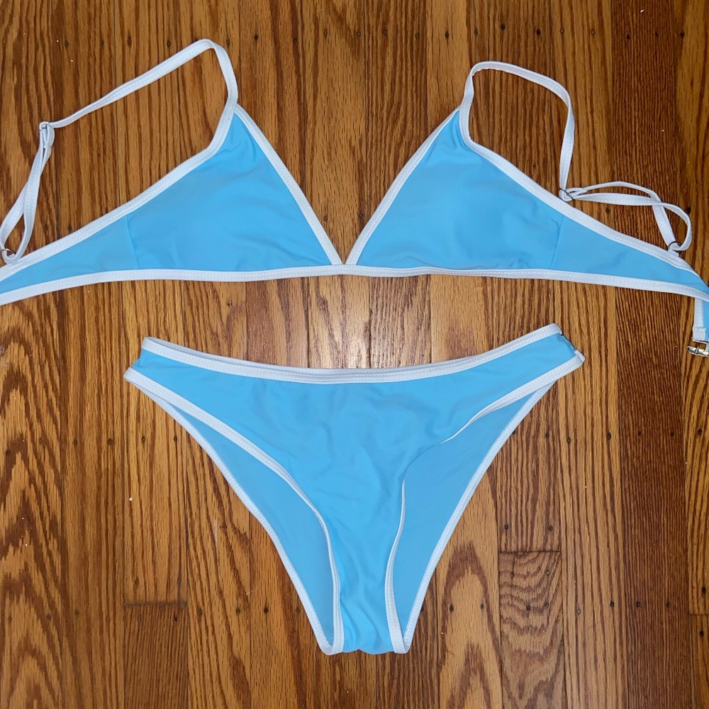 Light Blue and White Bikini